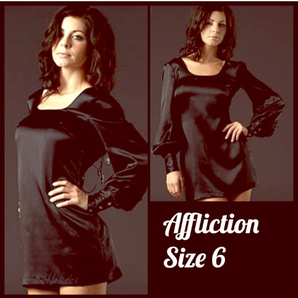 Affliction black silk dress